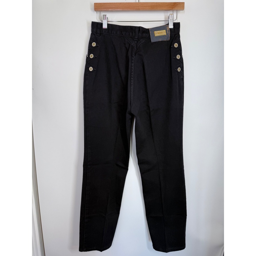 Vintage LAWMAN WESTERN Women's Black Denim Jeans Slim Fit High Rise 13 Bareback‎ - Picture 4 of 9